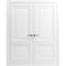 Sartodoors Solid French Double Doors 84 x 80in, Lucia 8831 White Silk, Wood Solid Panel Frame Trims LUCIA8831DD-WS-84 - alternate 1
